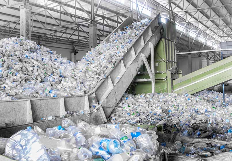 Photo of a plastic recycling plant.